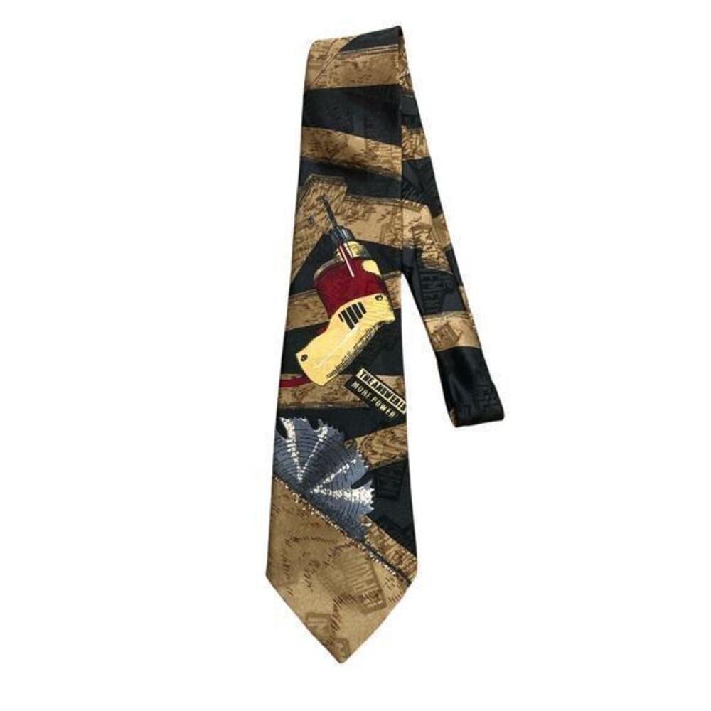 Vintage Home Improvement Power Tools Necktie "The Answer is More‎ Power"